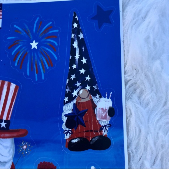 July 4th Window Clings Gnome of the Brave New! Patriotic Flag Decorative Decor - Picture 5 of 5